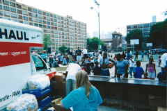 Preparing for cookout in Cabrini Green 